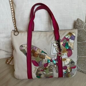 Rare Coach Poppy Glam Butterfly Patchwork Tote 14539 | Limited Sequin Bag
